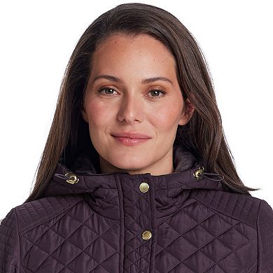 Women's Weathercast Hooded Diamond Quilted Walker Jacket