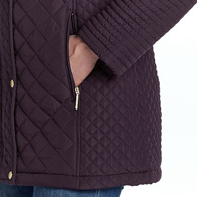 Women's Weathercast Hooded Diamond Quilted Walker Jacket