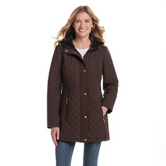 Women's Weathercast Hooded Diamond Quilted Walker Jacket