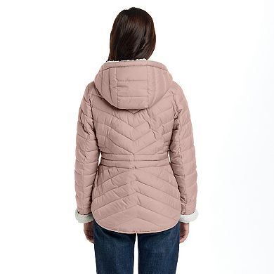 Women's Weathercast Hooded Sherpa Lining Puffer Jacket