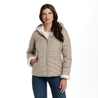 Women's Weathercast Hooded Sherpa Lining Puffer Jacket