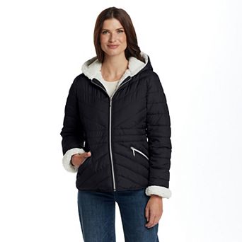 Women's Weathercast Hooded Sherpa Lining Puffer Jacket