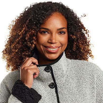 Women's Weathercast Herringbone Button Front Fleece Coatigan