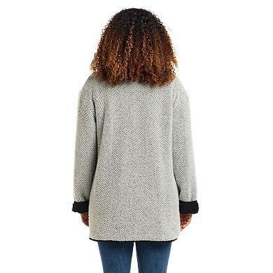Women's Weathercast Herringbone Button Front Fleece Coatigan