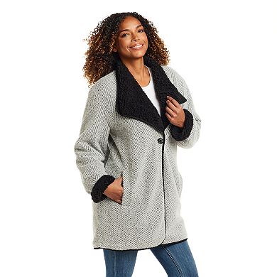 Women's Weathercast Reversible Knit Sherpa Lined Coatigan