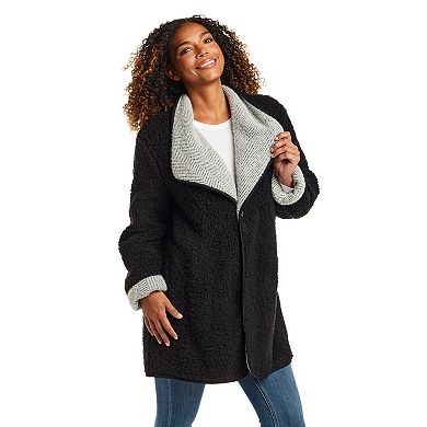 Women's Weathercast Reversible Knit Sherpa Lined Coatigan