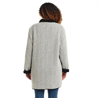 Women's Weathercast Reversible Knit Sherpa Lined Coatigan