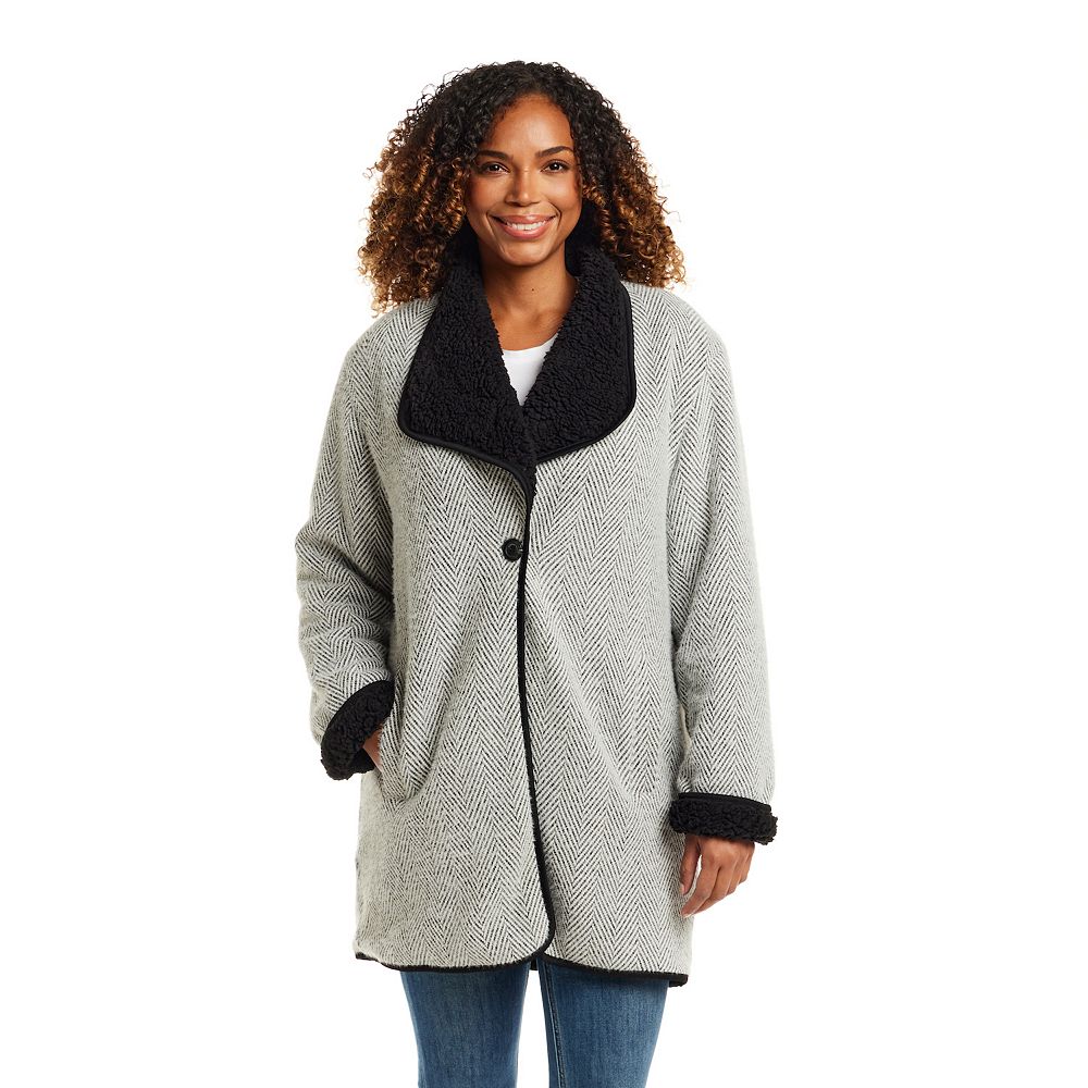 Women's Weathercast Reversible Knit Sherpa Lined Coatigan