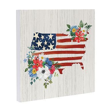 Evergreen Enterprises Classic Floral USA Wooden Wall Decor