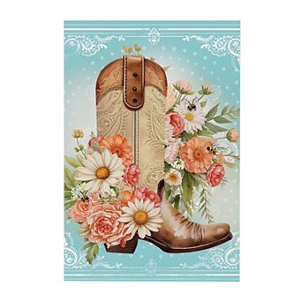 Evergreen Enterprises Floral Cowboy Boots Wooden Wall Decor