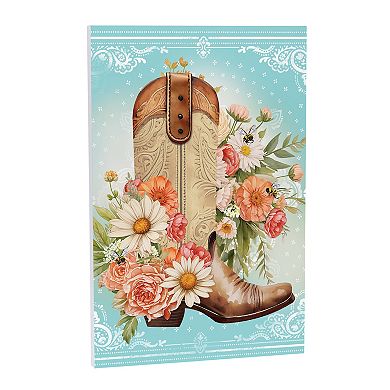 Evergreen Enterprises Floral Cowboy Boots Wooden Wall Decor