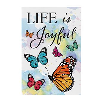 Evergreen Enterprises Life Is Joyful Butterflies Wooden Wall Decor