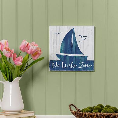 Evergreen Enterprises No Wake Sailboat Wooden Wall Decor