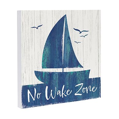 Evergreen Enterprises No Wake Sailboat Wooden Wall Decor