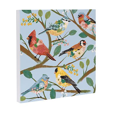 Evergreen Enterprises Floral Spring Birds Wooden Wall Decor