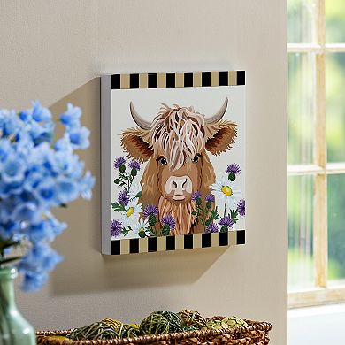 Evergreen Enterprises Highland Cow Wooden Wall Decor