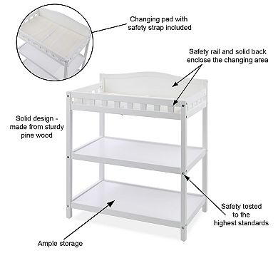Badger Basket Simply Stylish Baby Changing Table & 2 Shelves
