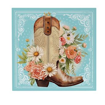 Evergreen Enterprises Floral Cowboy Boots Wall Decor