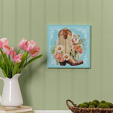 Evergreen Enterprises Floral Cowboy Boots Wall Decor