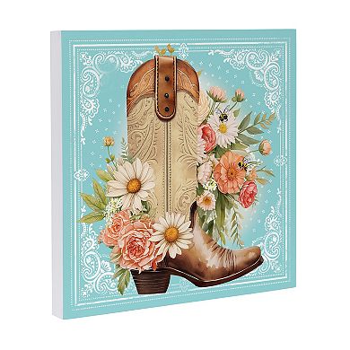 Evergreen Enterprises Floral Cowboy Boots Wall Decor