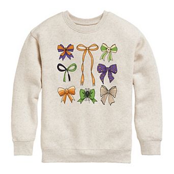 Girls 7-16 Halloween Bows Graphic Sweatshirt