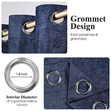 SUPERIOR Blackout Solid 2 Window Curtain Panels