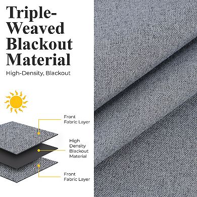 SUPERIOR Blackout Solid 2 Window Curtain Panels