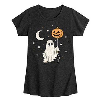Girls 7-16 Ghost & Pumpkin Balloon Graphic Tee
