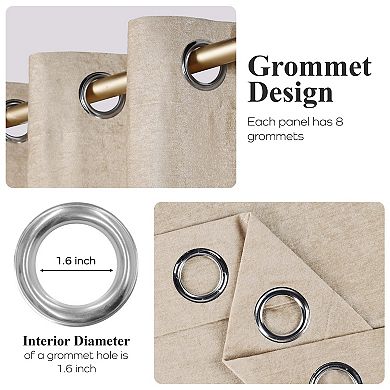 SUPERIOR Noor Chenille Semi-Blackout 2 Window Curtain Panels