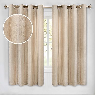 SUPERIOR Noor Chenille Semi-Blackout 2 Window Curtain Panels