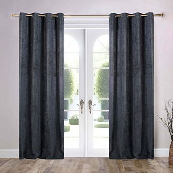 SUPERIOR Noor Chenille Semi-Blackout 2 Window Curtain Panels