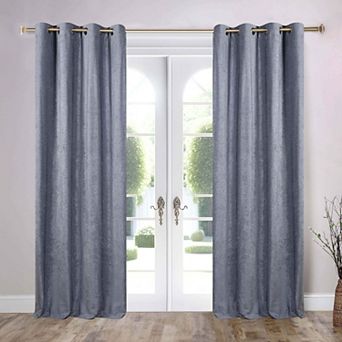 SUPERIOR Noor Chenille Semi-Blackout 2 Window Curtain Panels