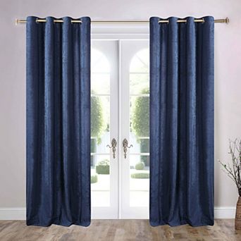 SUPERIOR Noor Chenille Semi-Blackout 2 Window Curtain Panels