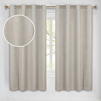 SUPERIOR Nyan 100% Blackout Set of 2 Window Curtain Panels