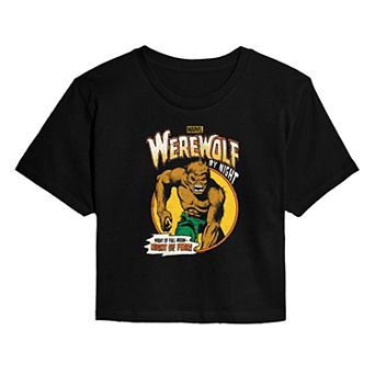 Juniors' Marvel Werewolf By Night Cropped Tee