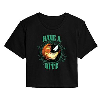 Juniors' Marvel Venom Have A Bite Cropped Tee