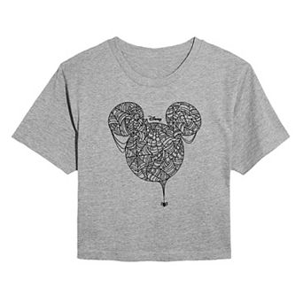 Disney's Mickey Mouse Juniors' Spider Web Cropped Tee