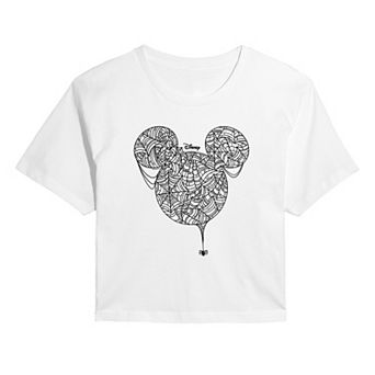 Disney's Mickey Mouse Juniors' Spider Web Cropped Tee