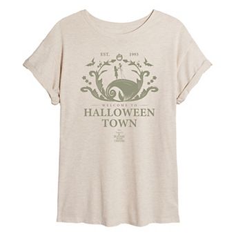 Disney's The Nightmare Before Christmas Juniors' Welcome to Halloween Town Oversized Tee