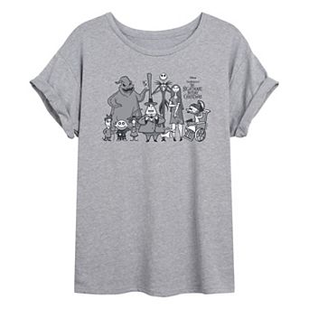 Disney's The Nightmare Before Christmas Juniors' Group Oversized Tee