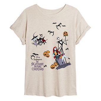 Disney's The Nightmare Before Christmas Juniors' Collage Oversized Tee