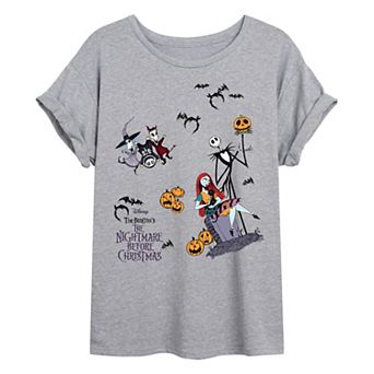 Disney's The Nightmare Before Christmas Juniors' Collage Oversized Tee