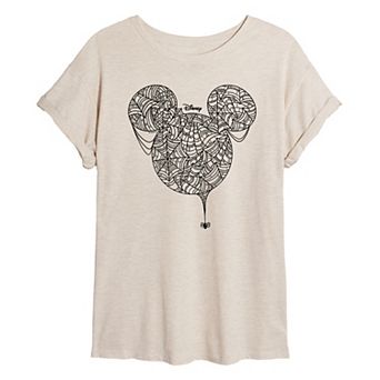 Disney's Mickey Mouse Juniors' Spider Web Oversized Tee