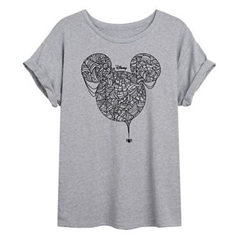 Disney's Mickey Mouse Juniors' Spider Web Oversized Tee