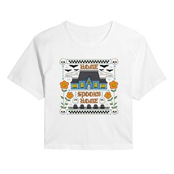 Juniors' Home Spooky Home Cropped Tee