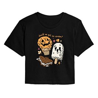 Juniors' Should We Get Ice Scream? Cropped Tee
