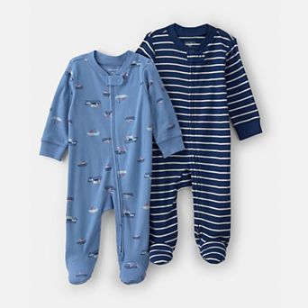 Baby Boy Carter’s 2 pc Zip-Up Footed Pajama Set