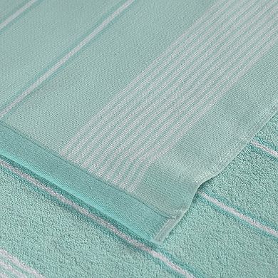 The Big One® Sand Resistant Aqua Stripe Oversized Beach Towel