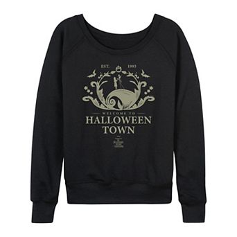 Disney's The Nightmare Before Christmas Women's Welcome to Halloween Town French Terry Long Sleeve Tee