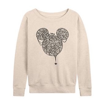 Disney's Mickey Mouse Women's Spider Web French Terry Long Sleeve Tee